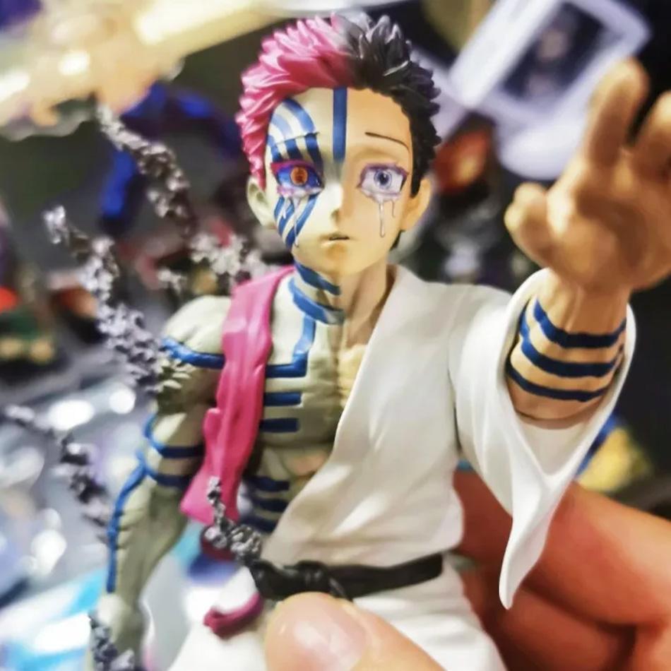 Auf Lager 15cm Demon Slayer Akaza Hakuji Anime Figur Modell Puppe Actionfigur PVC Dekoration Peripheres Desktop-Ornament Spielzeug