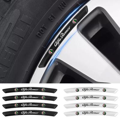 4Pcs Metal Car Wheel Hub Rim Tire Decoration Stickers Auto Accessories For Serpent Giulia 159 156 MITO Stelvio 147