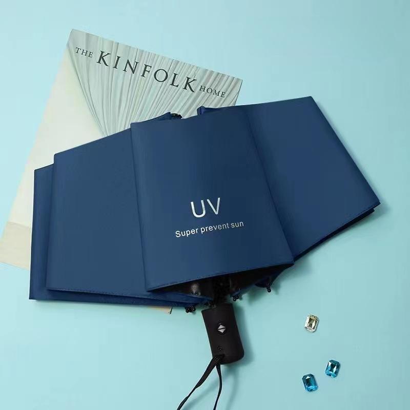 Fully Automatic UV Sunscreen Anti-UV Sun Umbrella Rain Umbrella Folding Three-fold 8 Ribs 10 Ribs Umbrella Sunshade