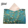 Household Storage Bag Leather Tissue Box Cover Foldable Desktop Organizer Oil Painting Style Napkin Holder Case Reusable Facial Paper Organizer
