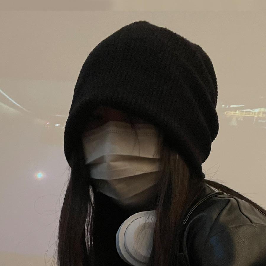 Fine Knitted Bag Head Hat Versatile for Men and Women Oversize Stacking Hat Ear Protector