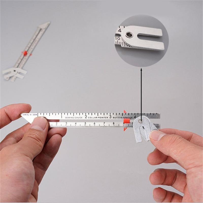 Metal Sliding Gauges Sewing Ruler Measuring Tool Measuring Sewing Gauges Fabric Quilting Ruler for Crafting
