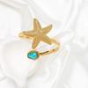 Metal Starfish Open Cuff Bangles Imitation Pearl Armlet Jewelry Simple Women Bracelet  Summer