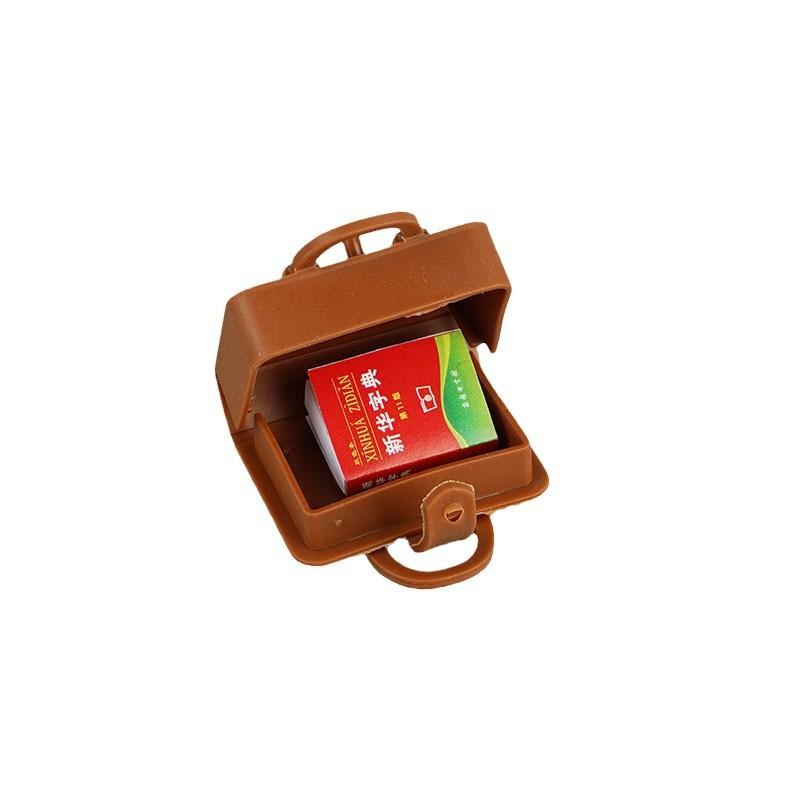 Good-Looking Mini Simulation Doll House Schoolbag Straight Ruler Triangle Ruler Miniature Creative School Supplies Model Ornament Toy