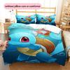 Biancheria da letto con motivo a cartone animato di Squirtle Decorazione per la casa Regalo di compleanno (1 * copripiumino + 2 * federa, senza nucleo)