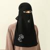 Luxuriöser Chiffonschal Niqab Gesichtsschleier Glänzender Strass Mode Welle Diamant Muslim Ramadan Gebet Binde Khimar Chiffon Gesichtsmaske