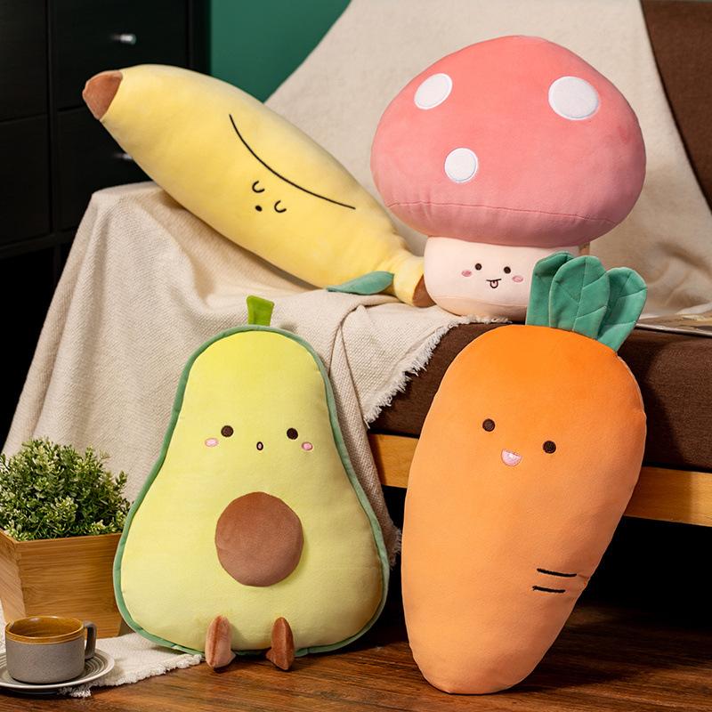 Cute Avocado Throw Pillow Carrot Fruit Plush Toy Doll Banana Fruit and Vegetable Cushion Girl Gift Doll