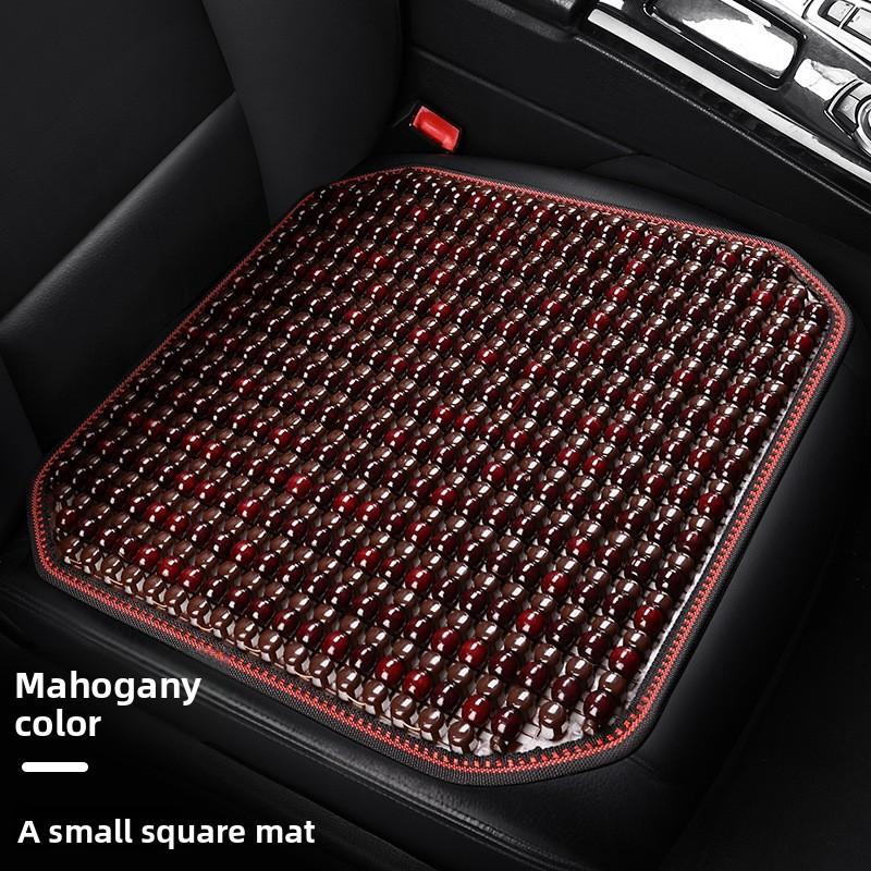 Summer Wooden Bead Square Cushion Single Seat Cushion Free of Binding, Non-slip and Breathable Rear Seat Cushion Cool Cushion