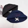 Korean Style Denim Fishing Cap Large Brim Foldable Bow Tie Hat Face Slimming Fashionable Sun Protection Retro Bucket Hat