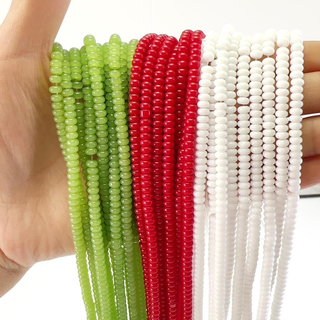 2x4mm Colorful Glass Spacer Beads for DIY Jewelry Bracelets