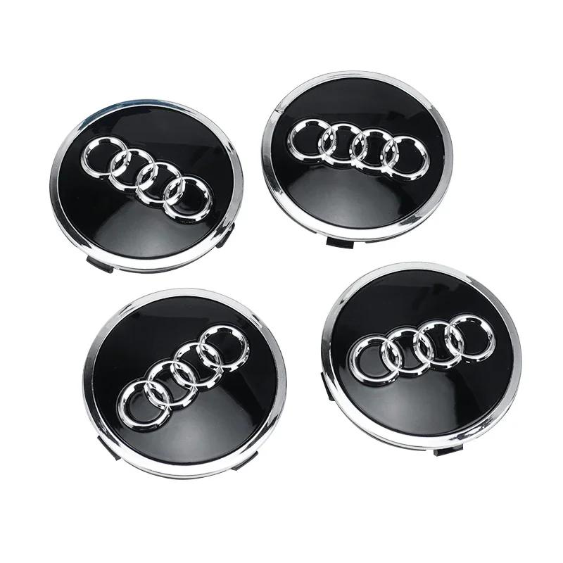 For Audi A360/61/68/69mm Car Wheel Center Hub Cap Rim Cover Car Goods For Audi B7 B5 B6 B8 B9 8P A3 A4 A5 A6 A7 A8 TT Q3 Q5 Q7 Q8 A1 8V 8L