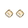 Exquisite Hollow Square Opal Crystal Stud Earrings for Women New Fashion Beautiful Crystal Ear Jewelry