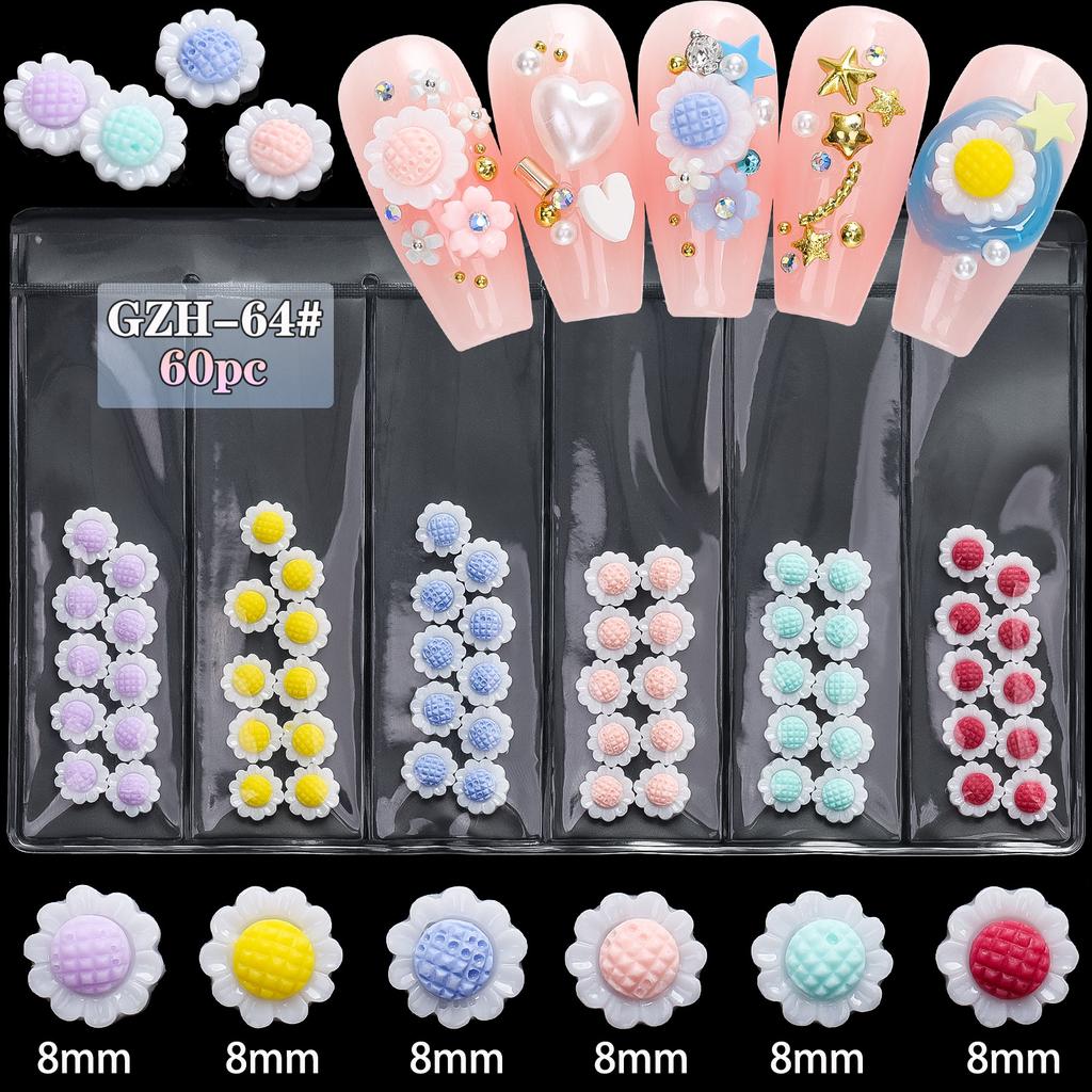 Pacchetto Materiali Gioielli per Nail Art Fiore Grande Fiore Piccolo Fiore Mini Fiore Orsetto Amore Decorazione Diamante per Unghie Super Versatile