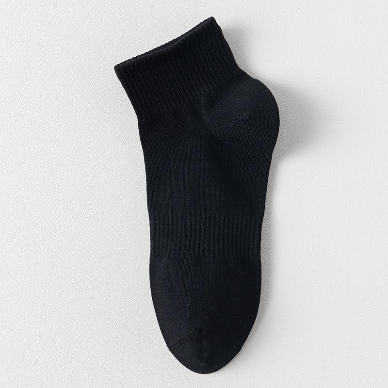 Men's Summer Thin Solid Color Breathable and Sweat Absorbing Mid Calf Sports Socks