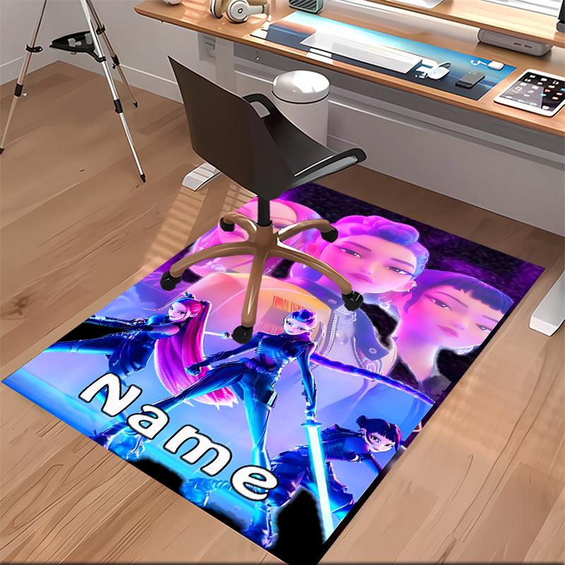 Custom personalization Kpop Demon Hunters Print Area Rug - Soft, Washable Non-Slip Indoor Mat,Living Room,Home&Office Decorative Rug