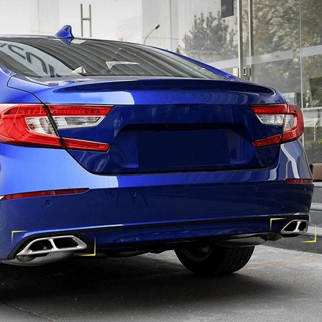 For Honda Accord 10th Gen Exterior Rear Exhaust Muffler Tip End Pipe Decorate Cover Trim Sticker 2018   Car Accessories