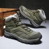 TUINANLE New Trend Men's High-Top Non-Slip Hiking Shoes Hiking Outdoor Wear-Resistant Platform Travel Boots