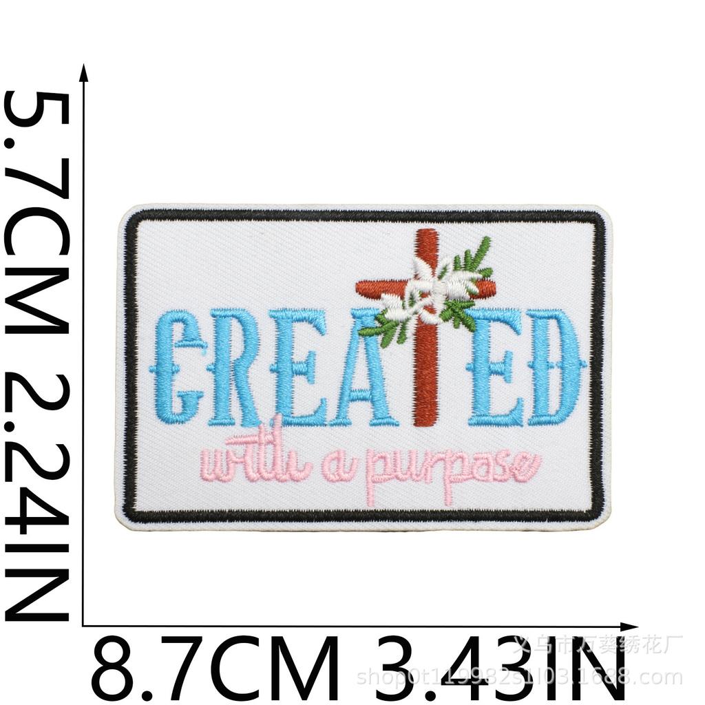 Believe In Light Positive Energy Embroidery Cloth Sticker Bag Decoration Jesu Patch Sticker Faith English Alphabet Embroidery Seal Ironing