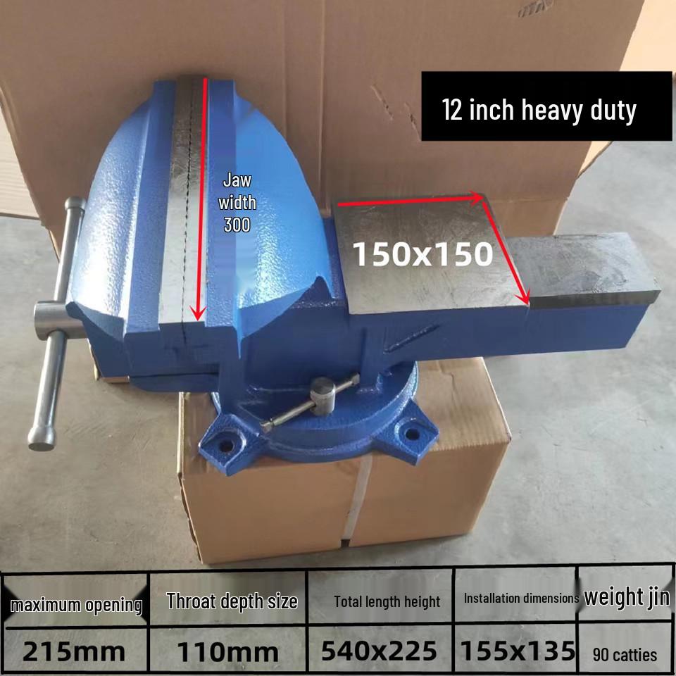 Industrial Heavy-Duty Bench Vise with Anvil - Available In Sizes 4" To 16"