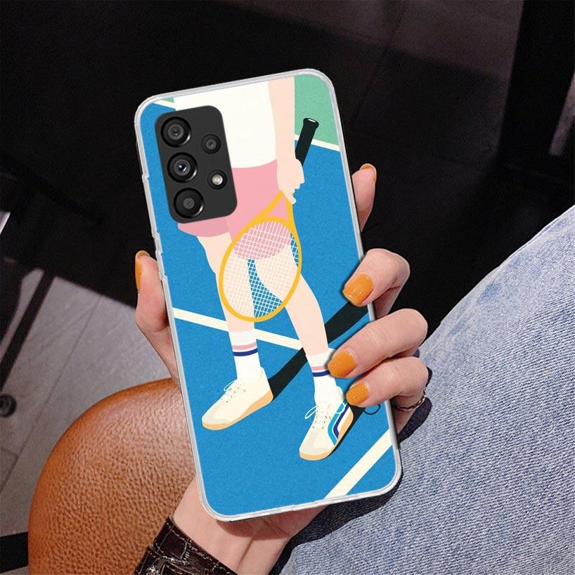 Tennis Sport Phnoe Case for Samsung Galaxy A17 A37 A57 A16 A26 A36 A56 A15 A14 A13 A55 A54 A53 A35 A34 A33 A25 A24 A23 A52 Galax