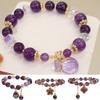 Purple Purple Crystal Bracelet Pendant Flower Fringe Bracelet Jewelry Purple Beads Bangle  Women