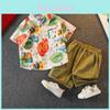 Trendy Boy's Summer Outfit 2024 Stylish Short Sleeve Shirt And Shorts Set For Ages 3 To 8