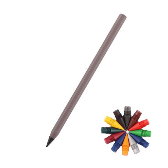 Metalowy Ołówek do Pisania z Wielokrotnego Użycia Metalową Końcówką Nie Wymaga Tuszowania ani Ostrzenia Płynnie Piszący Długopis na Tarcie dla Architektów Artystów Wygodny Uchwyt Ołówek
