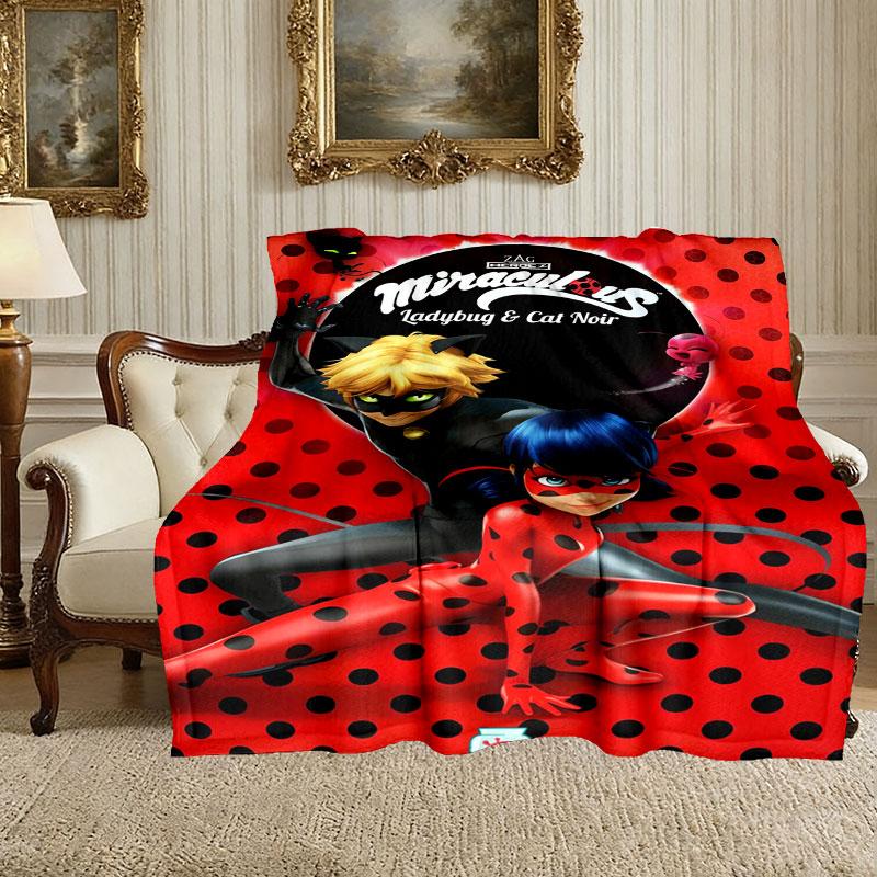 1pc Coperta Accogliente con Stampa, Coperta Coccinella Adatta per Casa, Picnic e Avventure di Viaggio