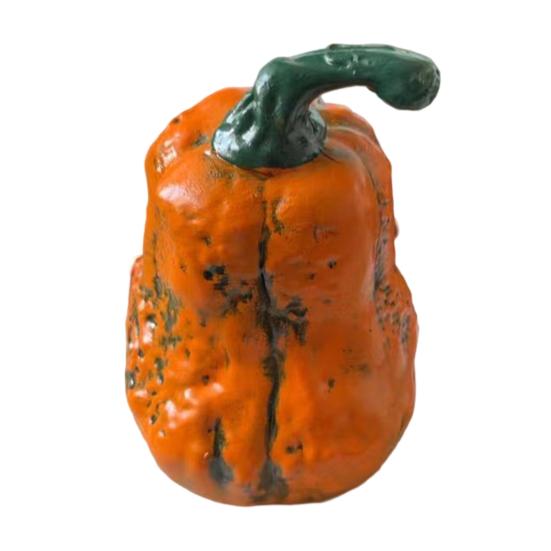 Decorative Pumpkin Statues Halloween Evil Figurine, Ornament with Multi Eyes and Shape Fangs, Demon Resin Statue for Party Decoration Desktop
