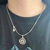Stainless Steel Necklace for Women Simple Spiral Star Pendant Necklace Snake Chain Casual Vintage Gothic Punk Y2K Jewelry Gift