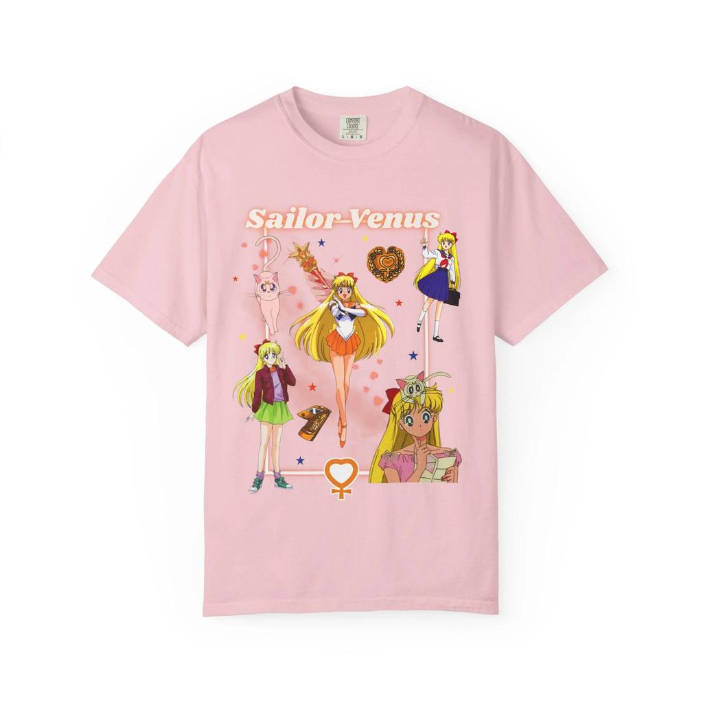 Bequemes Sailor Venus Collage Anime Shirt Sailor Moon T-Shirt Artemis Zauberstäbe 2026 Neues Baumwoll Sommer Unisex und Damen T-Shirt