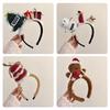 Plush Christmas Themed Headband Festival Props Hairhoop Family Gathering Headwear Holiday Celebration Party Headpiece