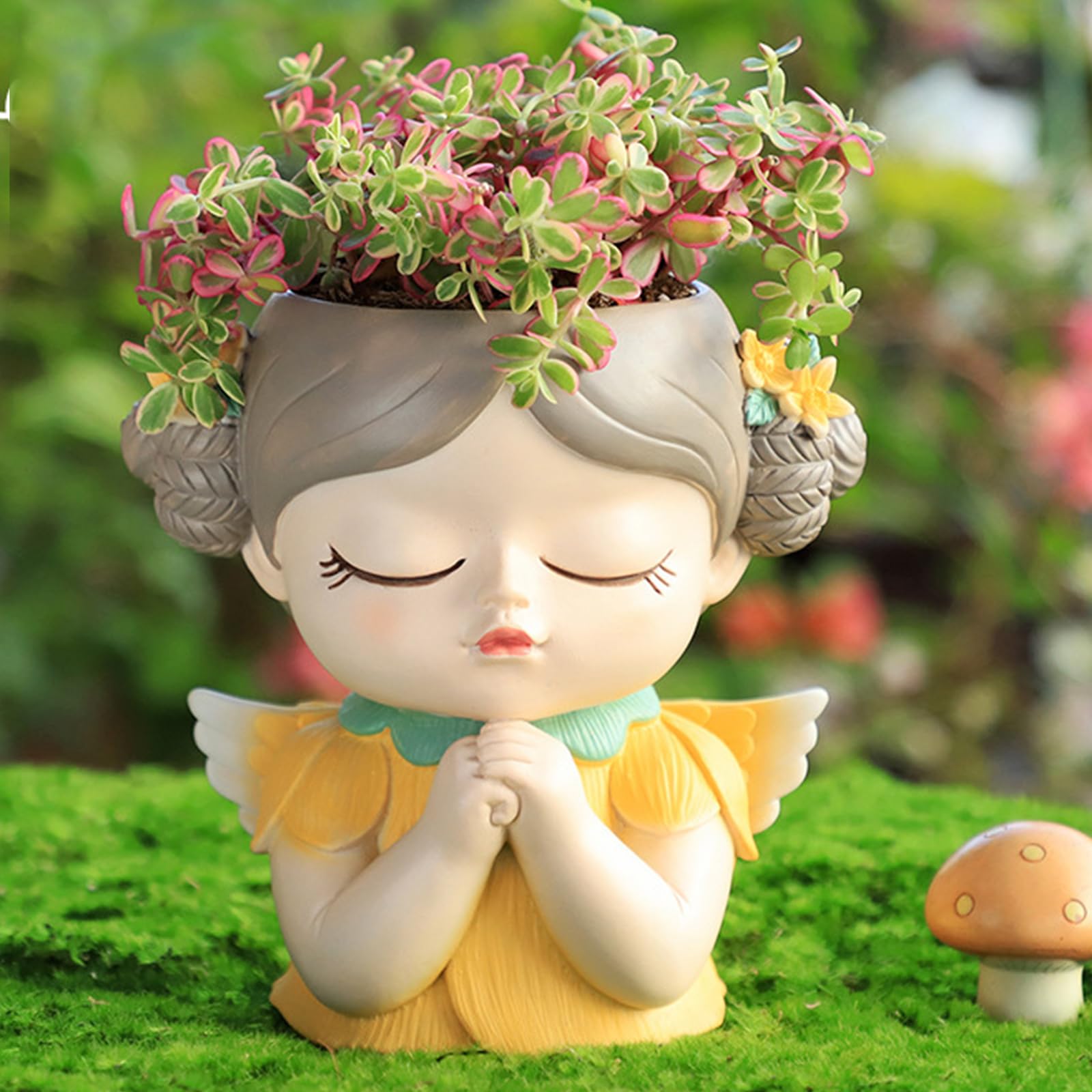 Face Planters Pots Head Unique Face Flower Pot Head Planter for Indoor Plants Cute Small Succulent Pots Face Plant Pot for Home Office Garden Meditation
