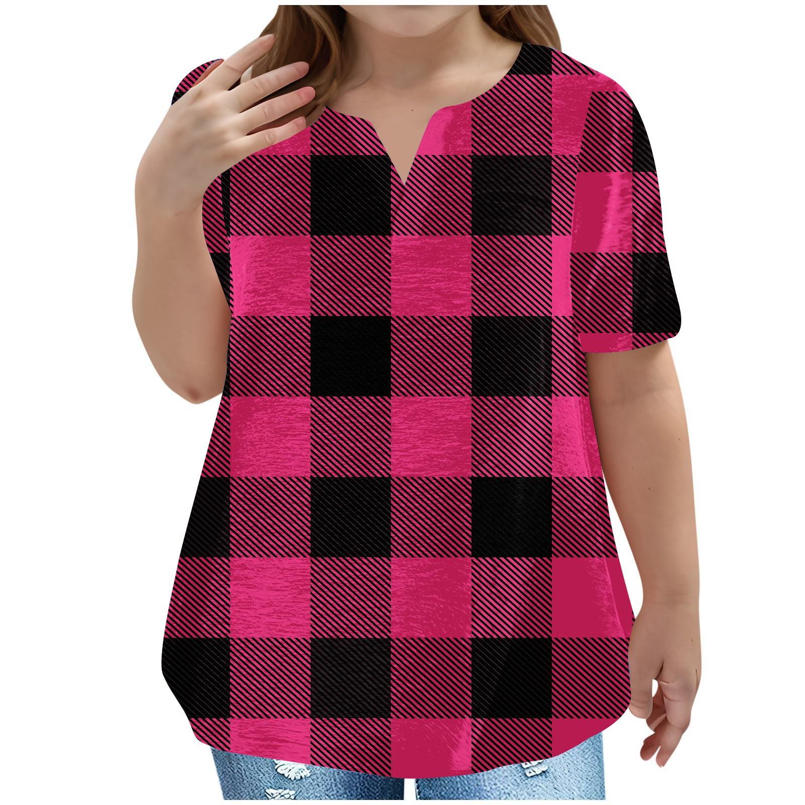 

Детская футболка больших размеров, повседневная, модная, клетчатая, с V-образным вырезом, короткими рукавами и карманом 110