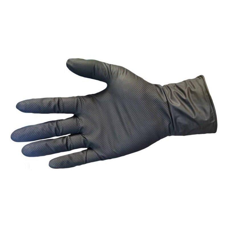 Full Texture 5mil Tattoo Thick Black Nitrile Gloves Latex Free Heavy Duty Beauty Salon Durable Disposable Black Nitrile Gloves