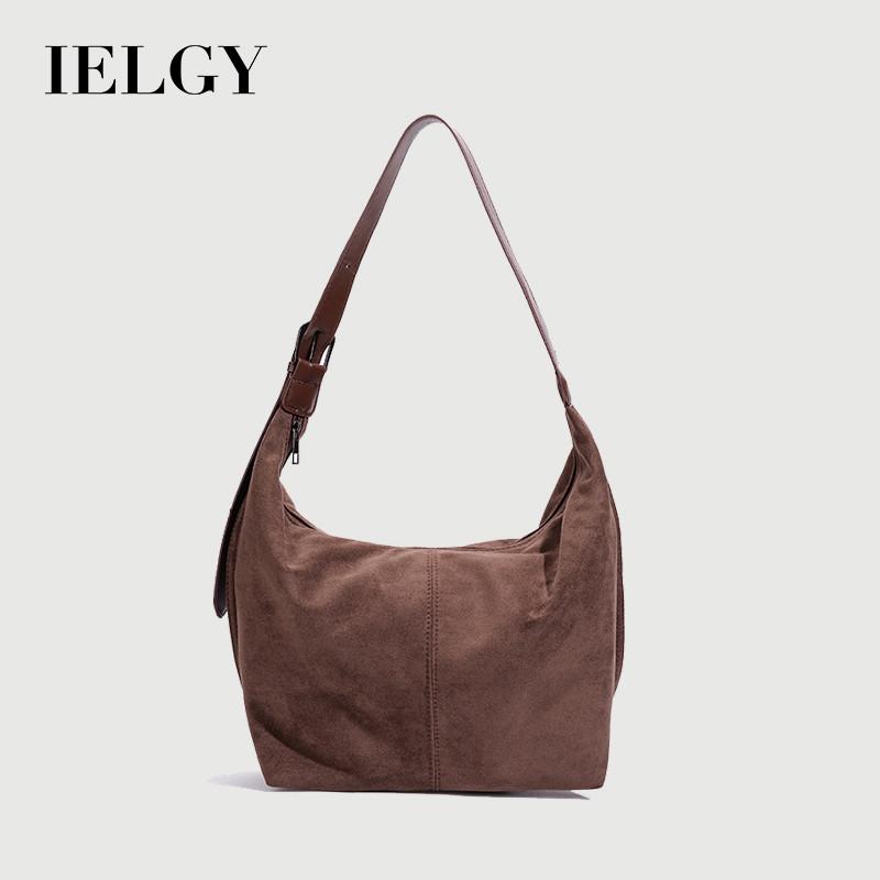 IELGY Ladies Tote Bag Autumn Winter Suede Suede Retro Commuter Dumpling Bag