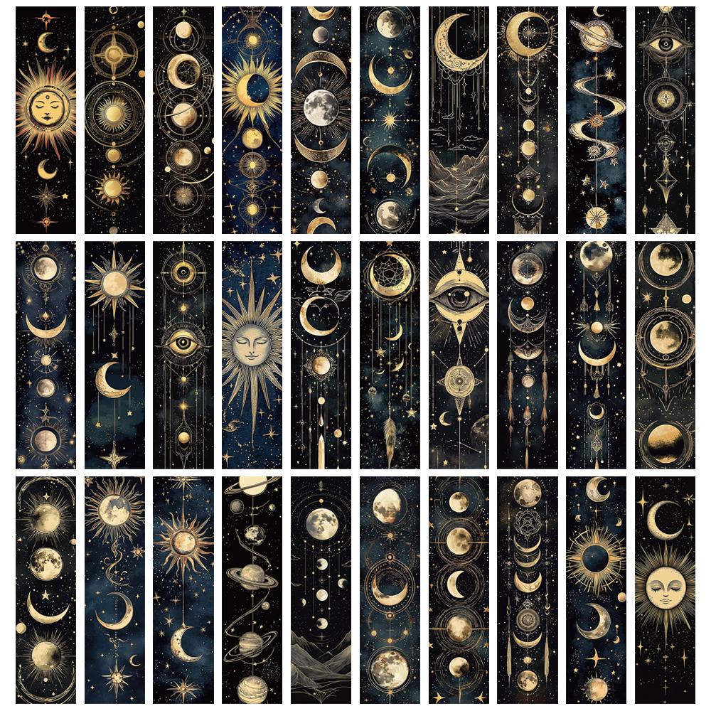 Vintage Celestial 30PCS DIY Bookmarks Mysterious Divination Art Stationery for Reading Page Marking Gift  Stationery Supplies