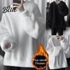 Loose Men Sweatshirt Daily Wear Cozy Winter O Neck Solid Color Top for