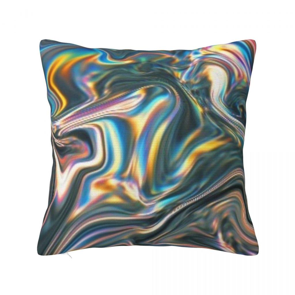Holographic Metallic Rainbow Square Pillowcase Pillow Cover Polyester Cushion Decor Comfort Throw Pillow for Home Sofa