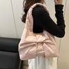 Bowknot Bow Shoulder Bag Large Capacity Plaid Tote Bag Simple Handbag  Travel