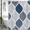 Geometric Shower Curtain, Bathroom Decorative Shower Curtain, Waterproof Shower Curtain with Hooks