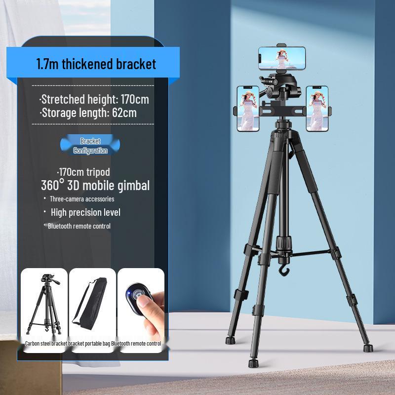 Dual-Position Mobile Phone Holder with Fill Light for Streaming and Photography