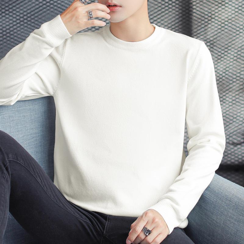 Men S Solid Color Long Sleeve Knit Pullover Sweater