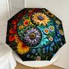 1pc Floral Yin-Yang Harmony Umbrella with Plastic Handle,Suitable for All Seasons Home Travel Outdoor UmbrellaDD1245