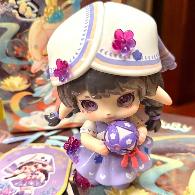 Genuine Ruby Intangible Cultural Heritage Series  Cute Doll Chinese Culture Style Collection Model  Toy Gifts