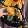 Sunflower Floral Print Women's Scarf Shawl Wrap Lightweight Cashmere feel Large scarves