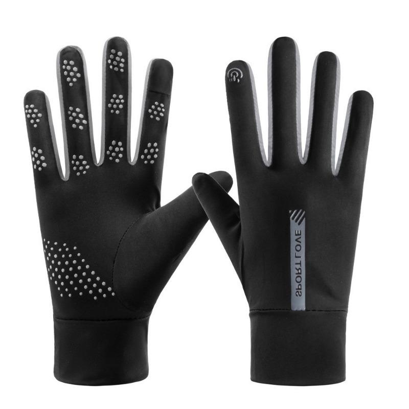 Summer women's sunscreen gloves women's spring UV protection thin short ice silk cool outdoor sunscreen breathable