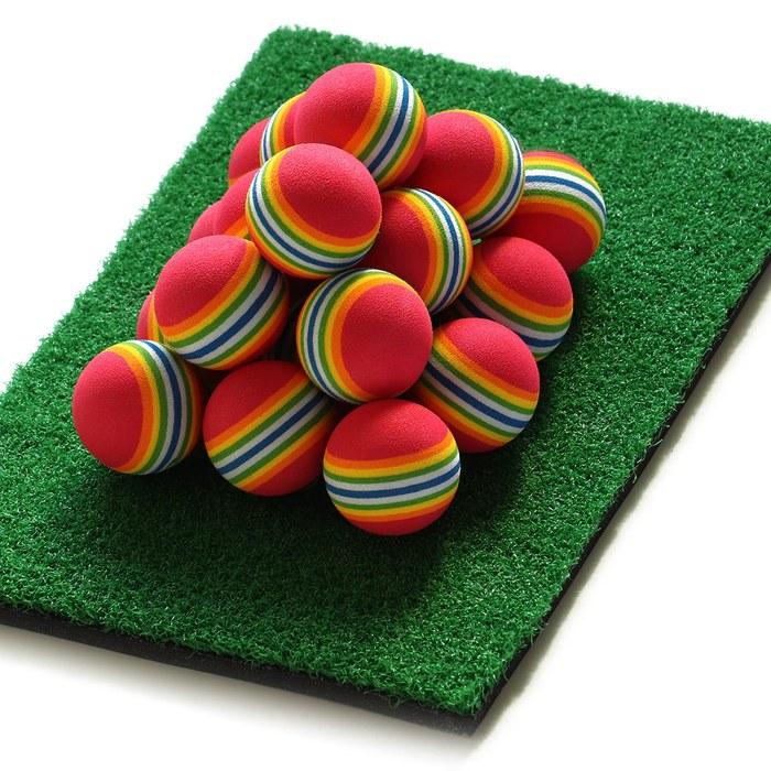 Seaver Golf Practice Balls Red 20-Count with Mat Set