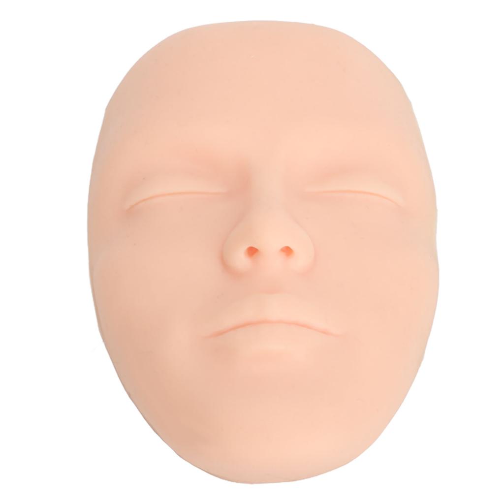 3D Makeup Practice Face Board Realistic Reusable Silicone Cosmetic Mannequin Face with 7PCS Brush