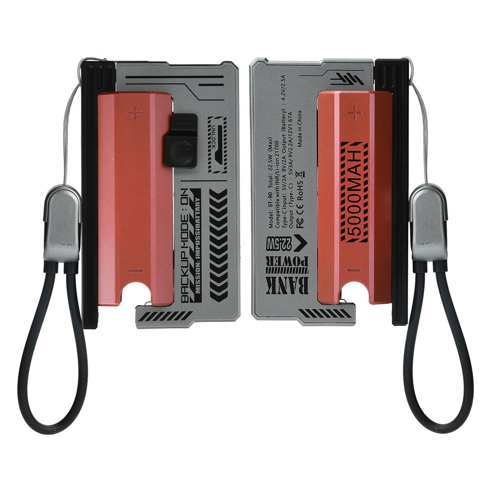 

Однокоміркова безпайкова коробка для Power Bank 21700, 22,5 Вт швидка зарядка, DIY Корпус для Power Bank, постачається з кабелем, батареї не входять червоний